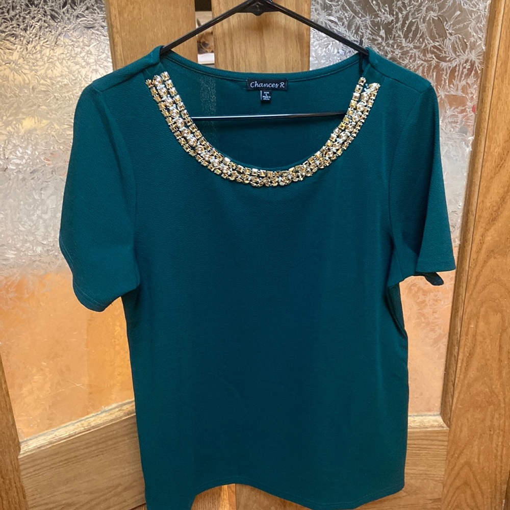 Emerald green blouse